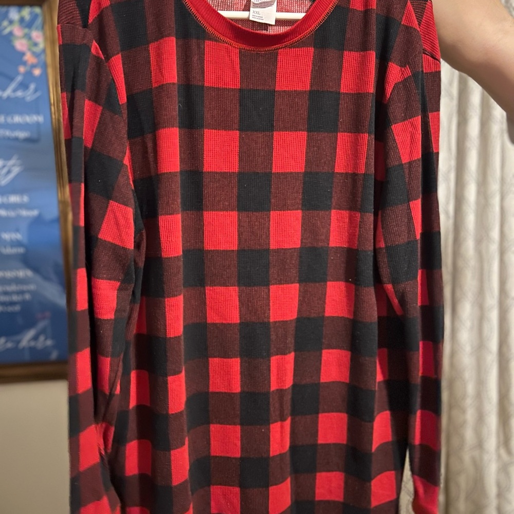 Stars Above- Red and Black Plaid Sleep Shirt